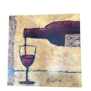 Canvas Painting By Bagnato 18"X 18"‎ Red Wine